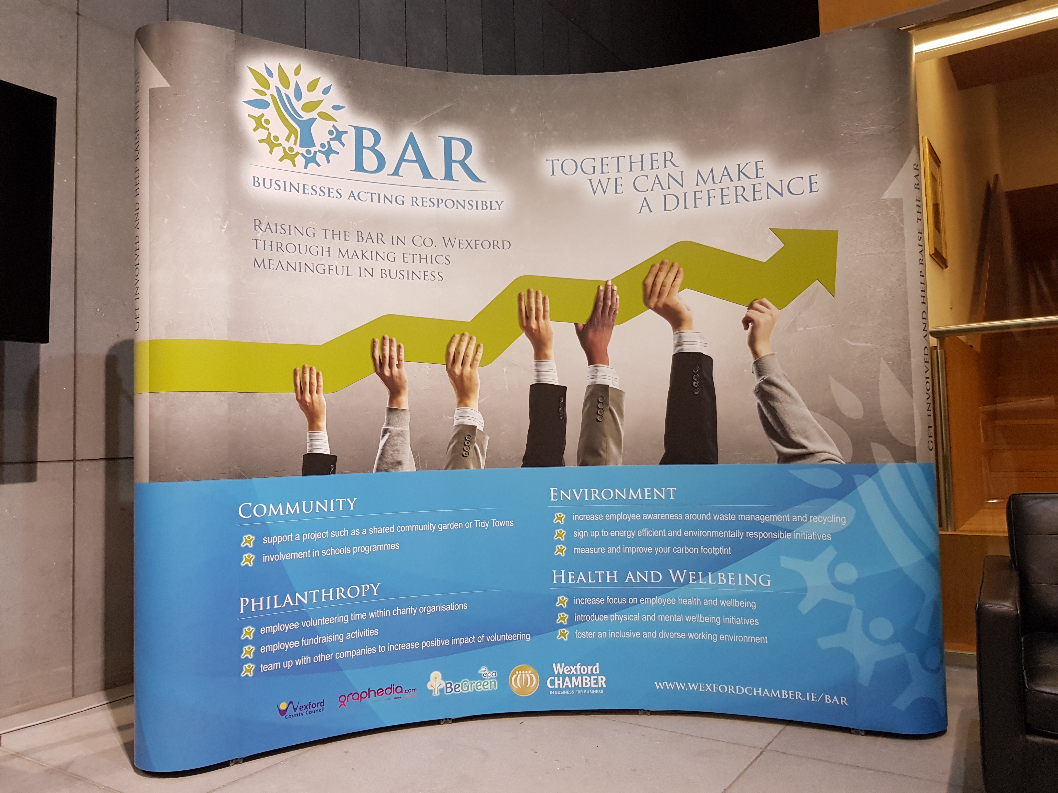 business acting resposibly (BAR) 3 x 3 pop up display