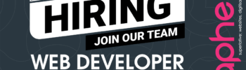 Job advertisement by Graphedia seeking a Web Developer with expertise in WordPress and PHP. Includes 'We're Hiring – Join Our Team' headline and contact email info@graphedia.ie with website www.graphedia.ie. Graphedia logo is vertically aligned on the right side.